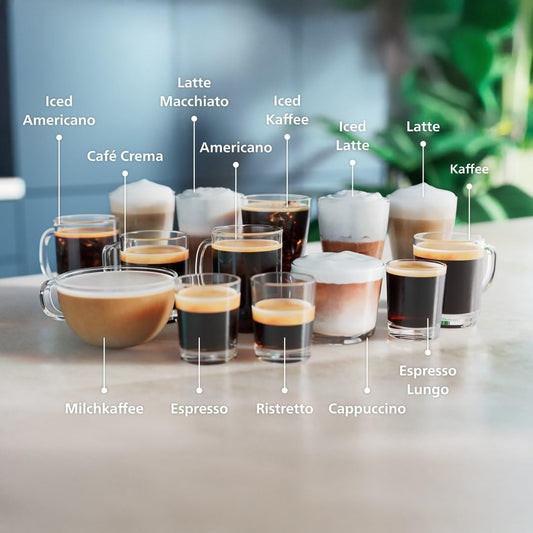 Philips Series 5400 Fully Automatic Coffee Machine - LatteGo Milk System, 12 Coffee Specialities, Intuitive Display, 4 User Profiles, Chrome EP5447/90