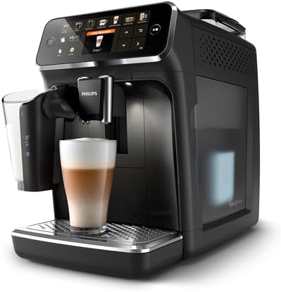 Philips Series 5400 Fully Automatic Coffee Machine - LatteGo Milk System, 12 Coffee Specialities, Intuitive Display, 4 User Profiles, Chrome EP5447/90
