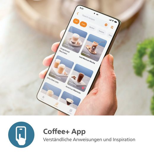 PHILIPS Kaffeevollautomat EP3343/50 3300 Series, 6 Getränke (heiß oder eisgekühlt) LatteGo-Milchsystem, SilentBrew Technologie, Weiß-Schwarz