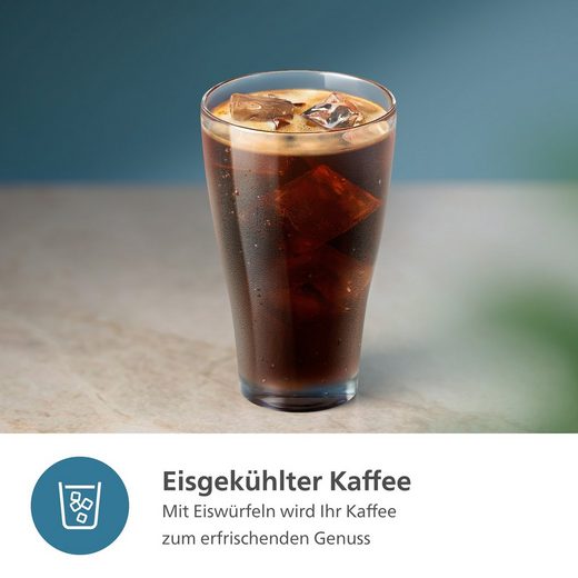 PHILIPS Kaffeevollautomat EP3343/50 3300 Series, 6 Getränke (heiß oder eisgekühlt) LatteGo-Milchsystem, SilentBrew Technologie, Weiß-Schwarz